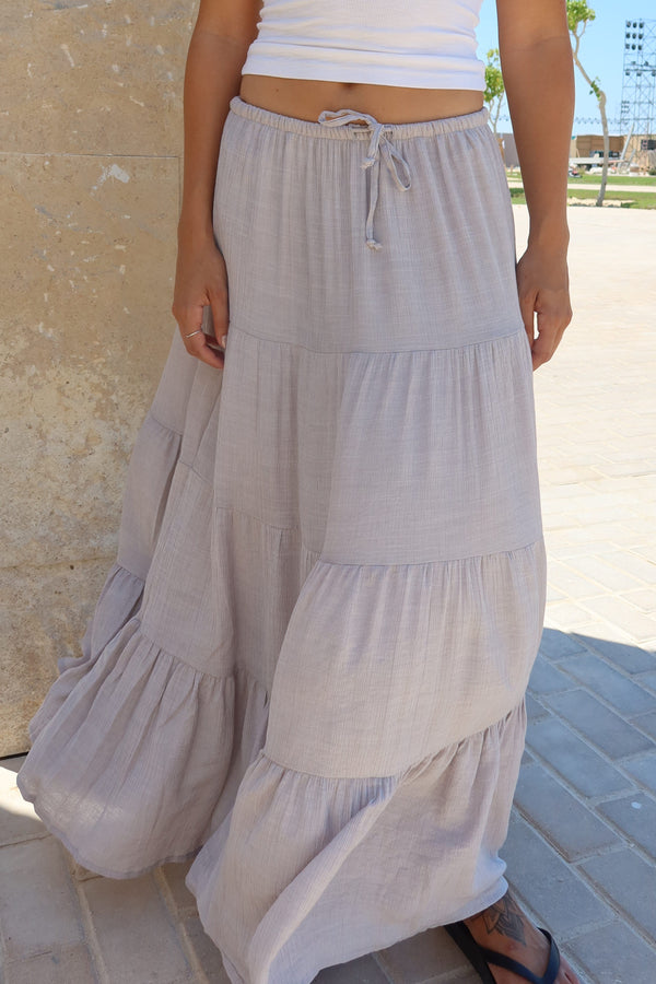 Dove Grey Ruffle Skirt