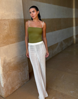 Women`s Off-White Knitted Pants