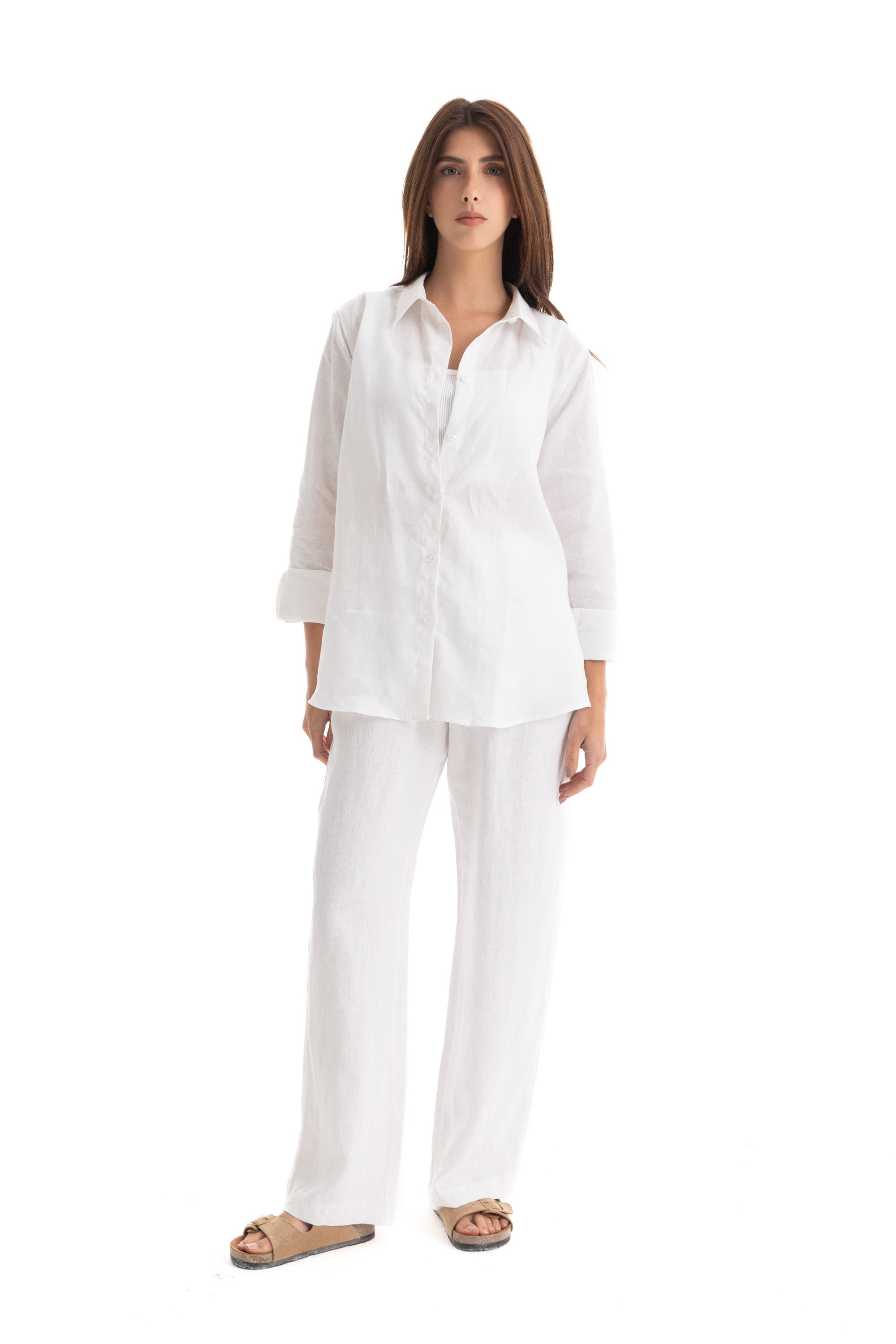 Women&#39;s White Linen Shirt