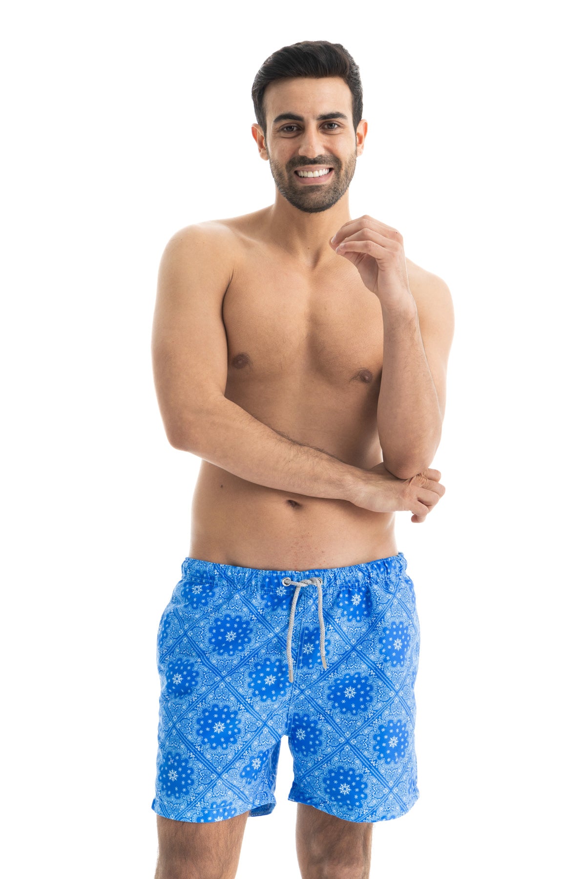 Blue Bandana Swim Shorts