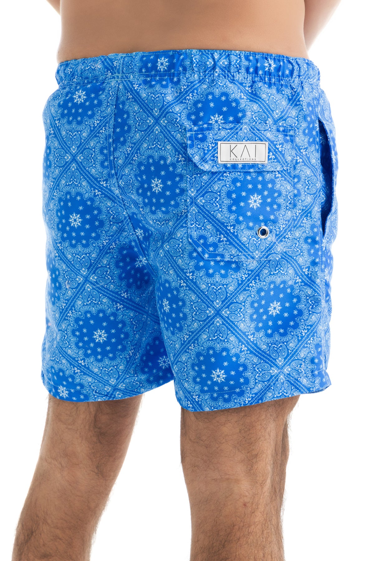 Blue Bandana Swim Shorts