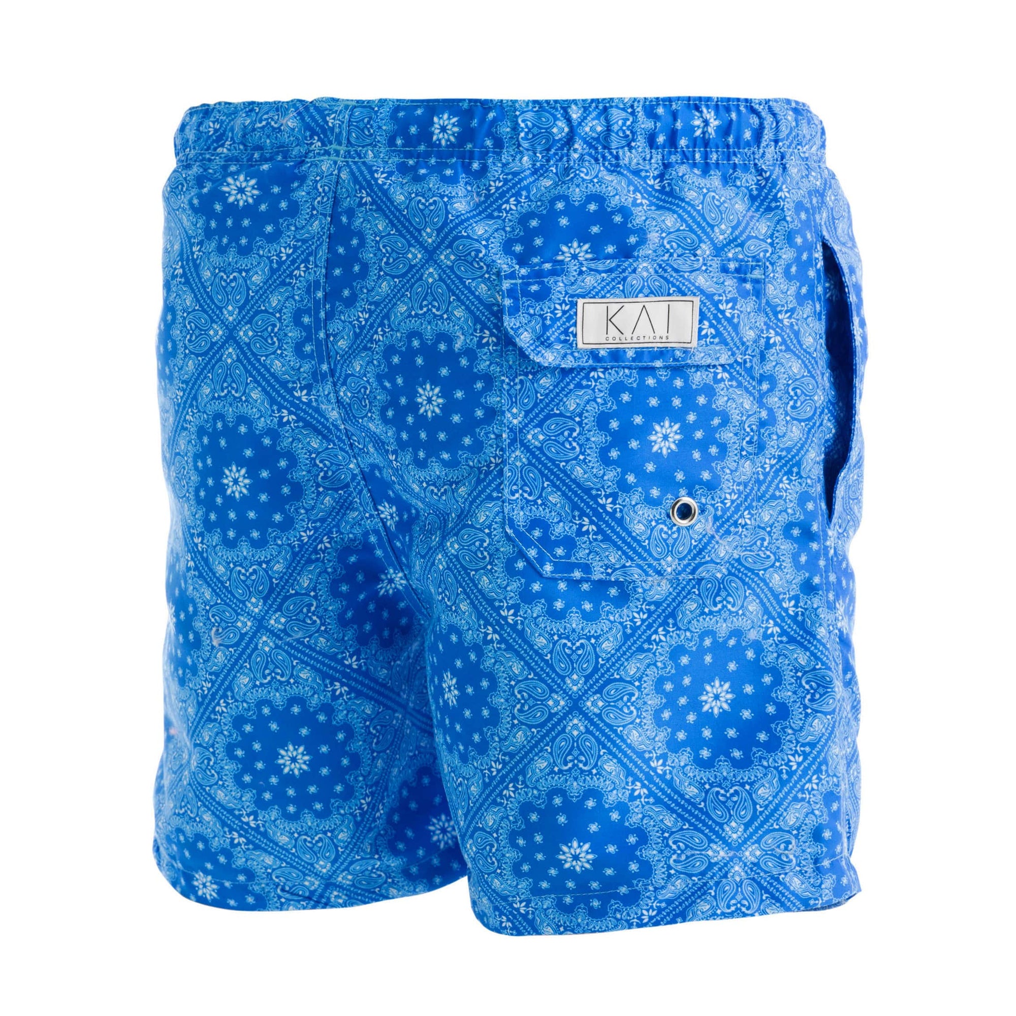 Blue Bandana Swim Shorts
