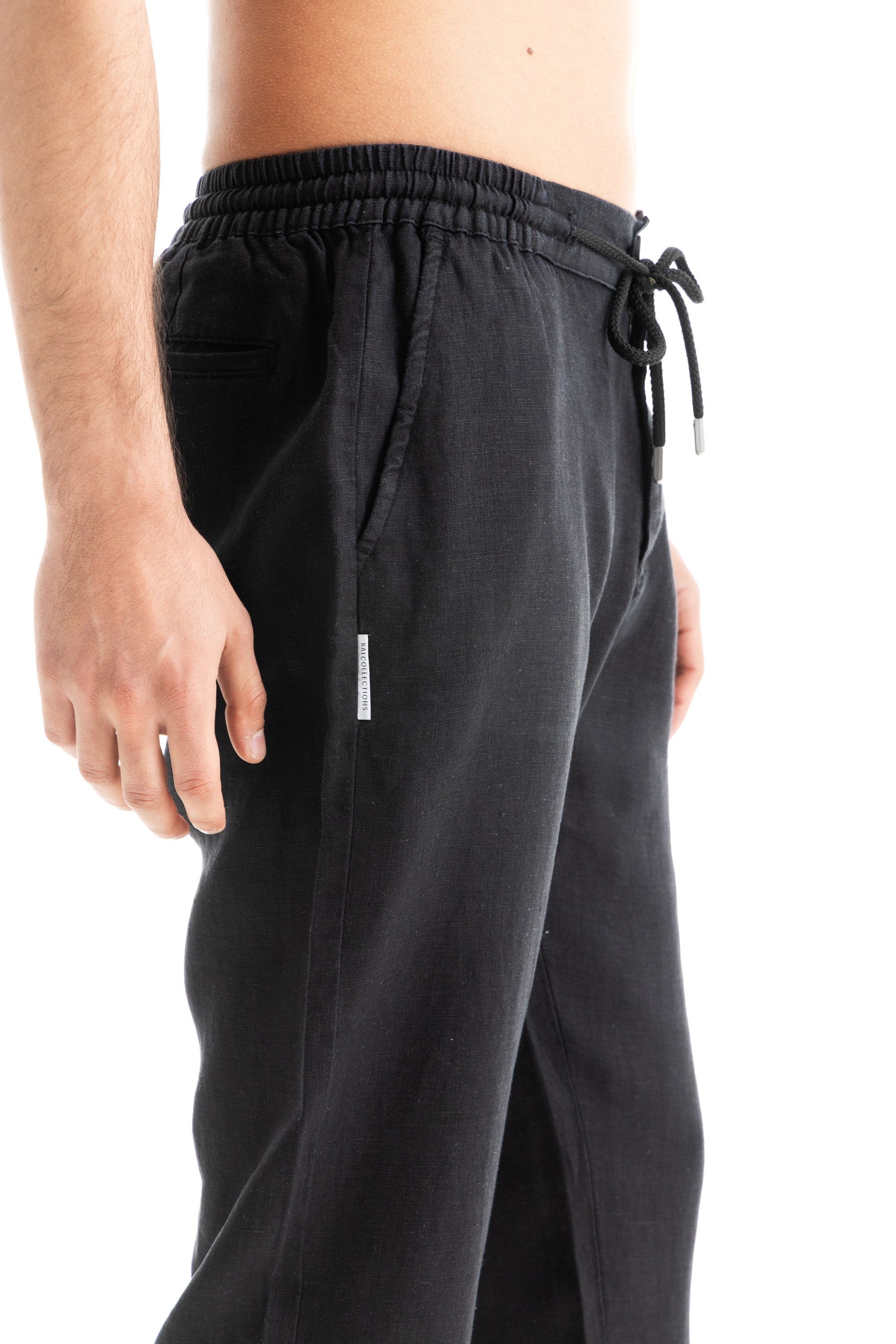 Men`s Black Linen Pants – Kai Collections