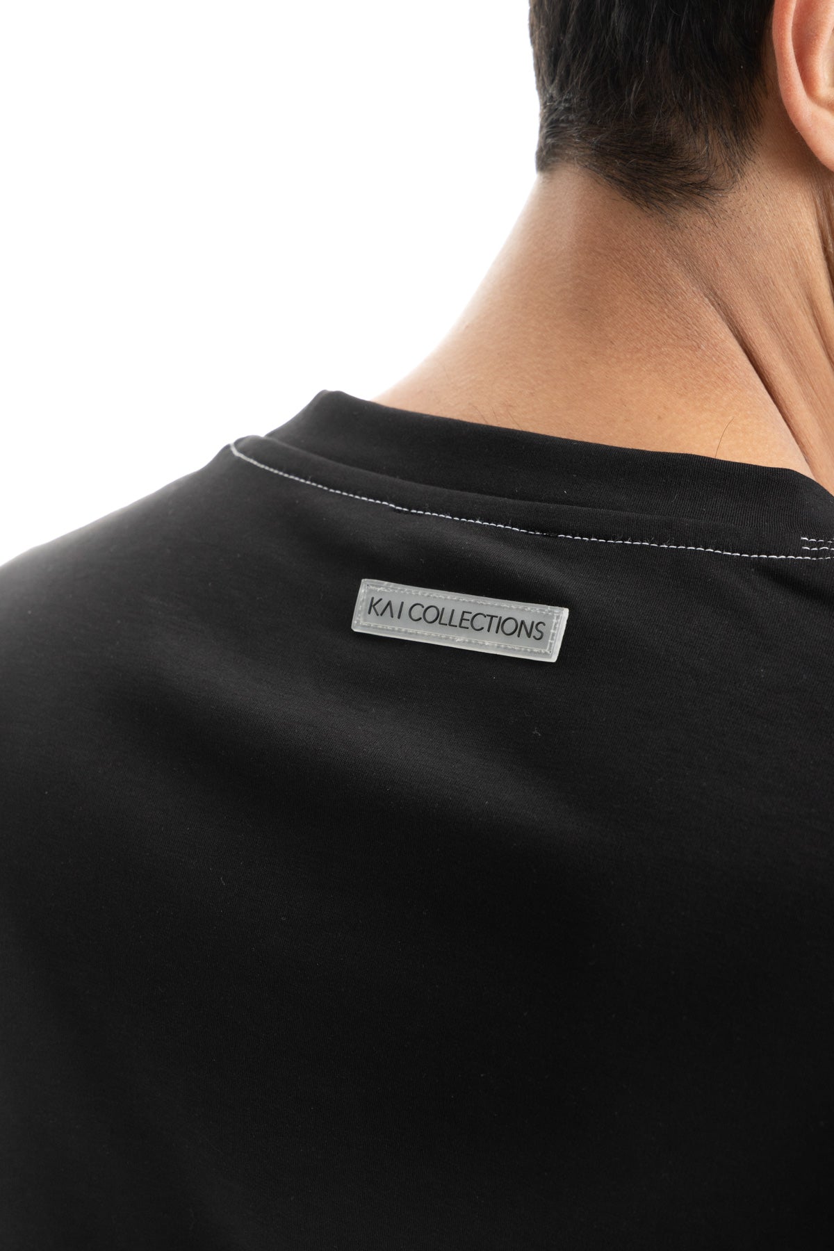 Black Contrast Stitched Oversized T-Shirt