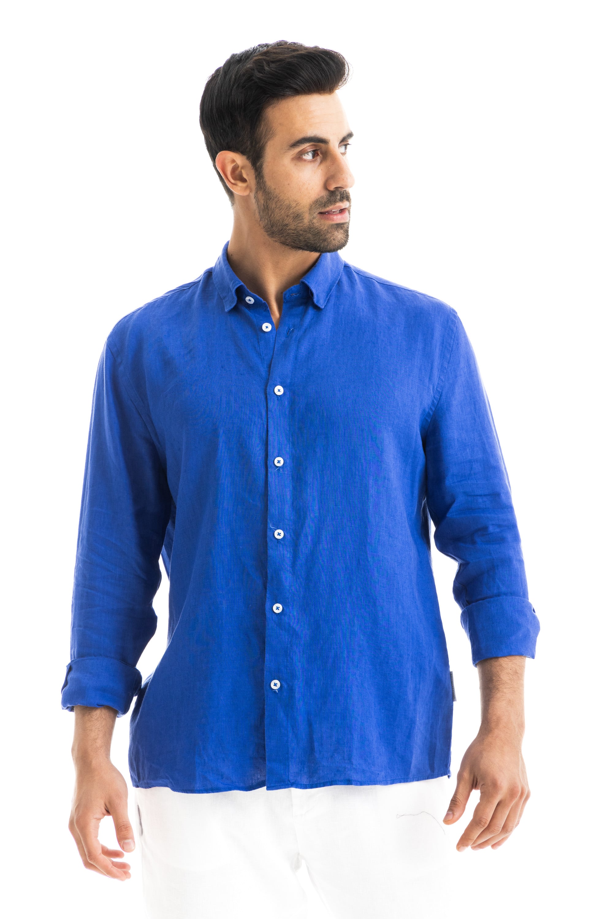 Electric Blue Linen Shirt
