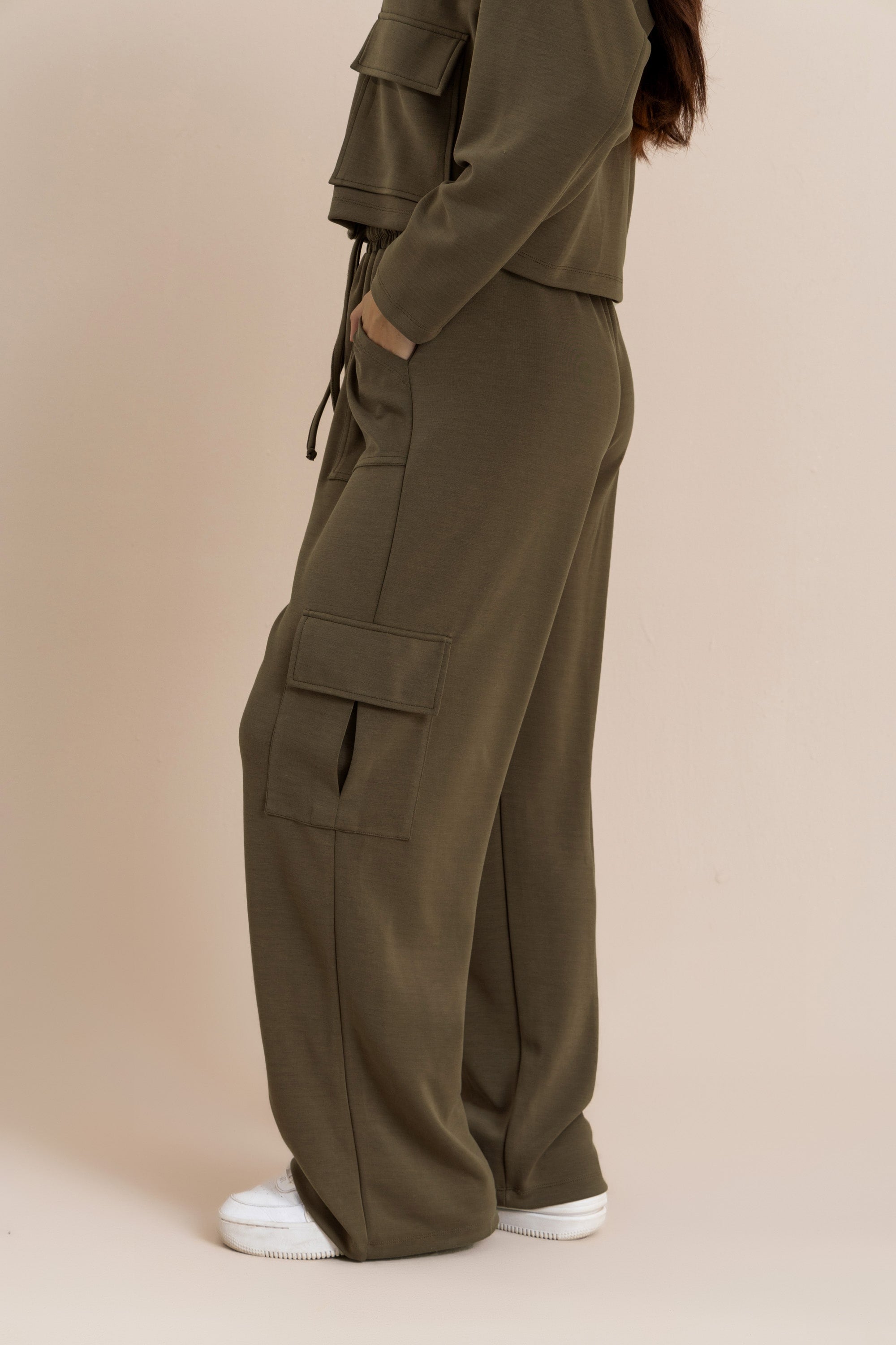 Olive Modal Cargo Sweatpants