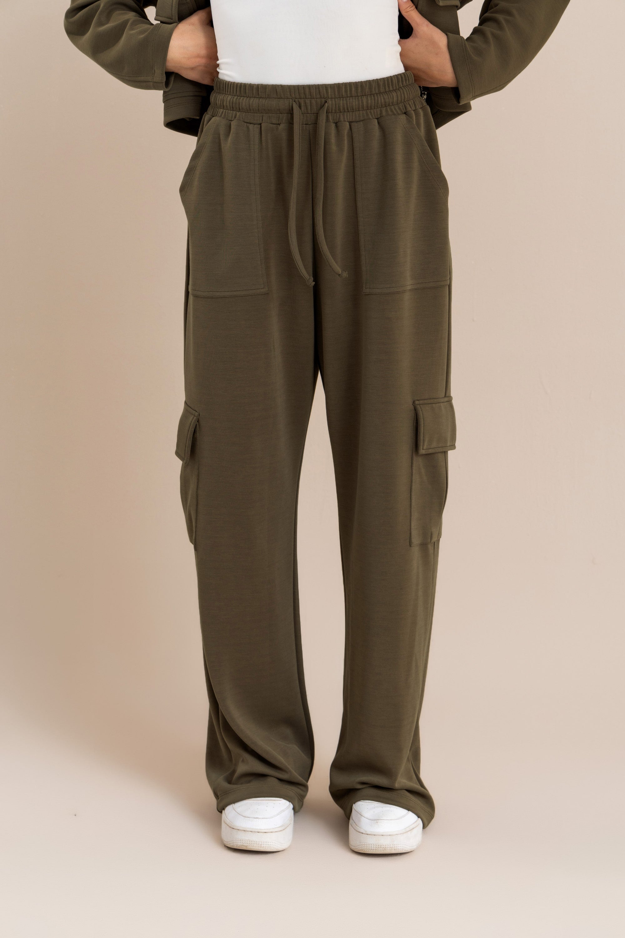 Olive Modal Cargo Sweatpants