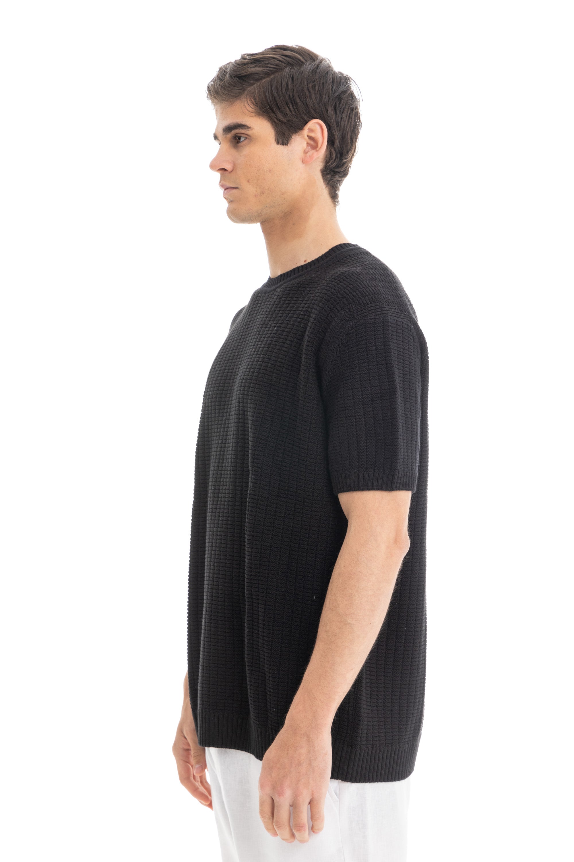 Black Knit Heavy T-Shirt