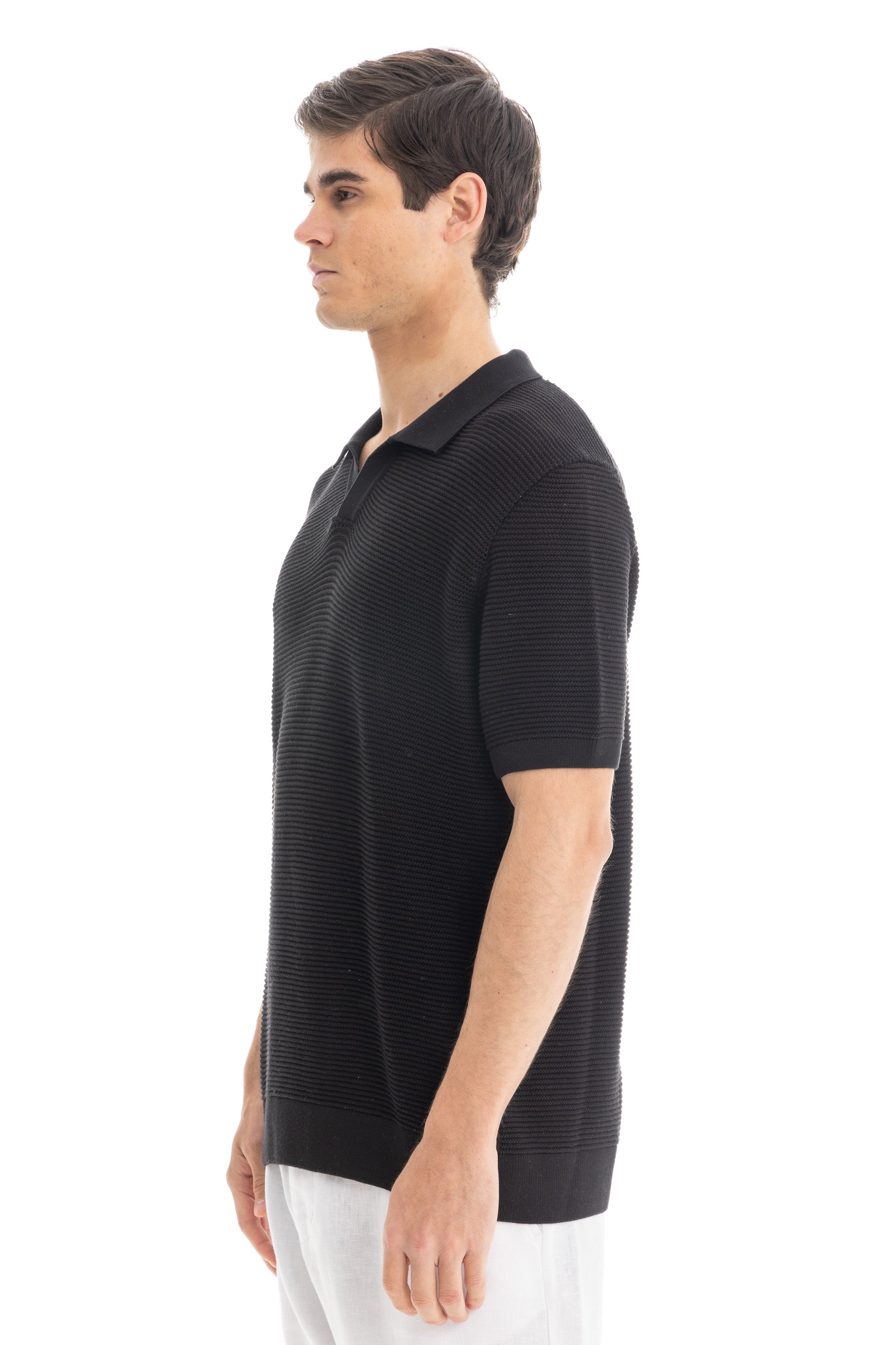 Black Knitted Polo
