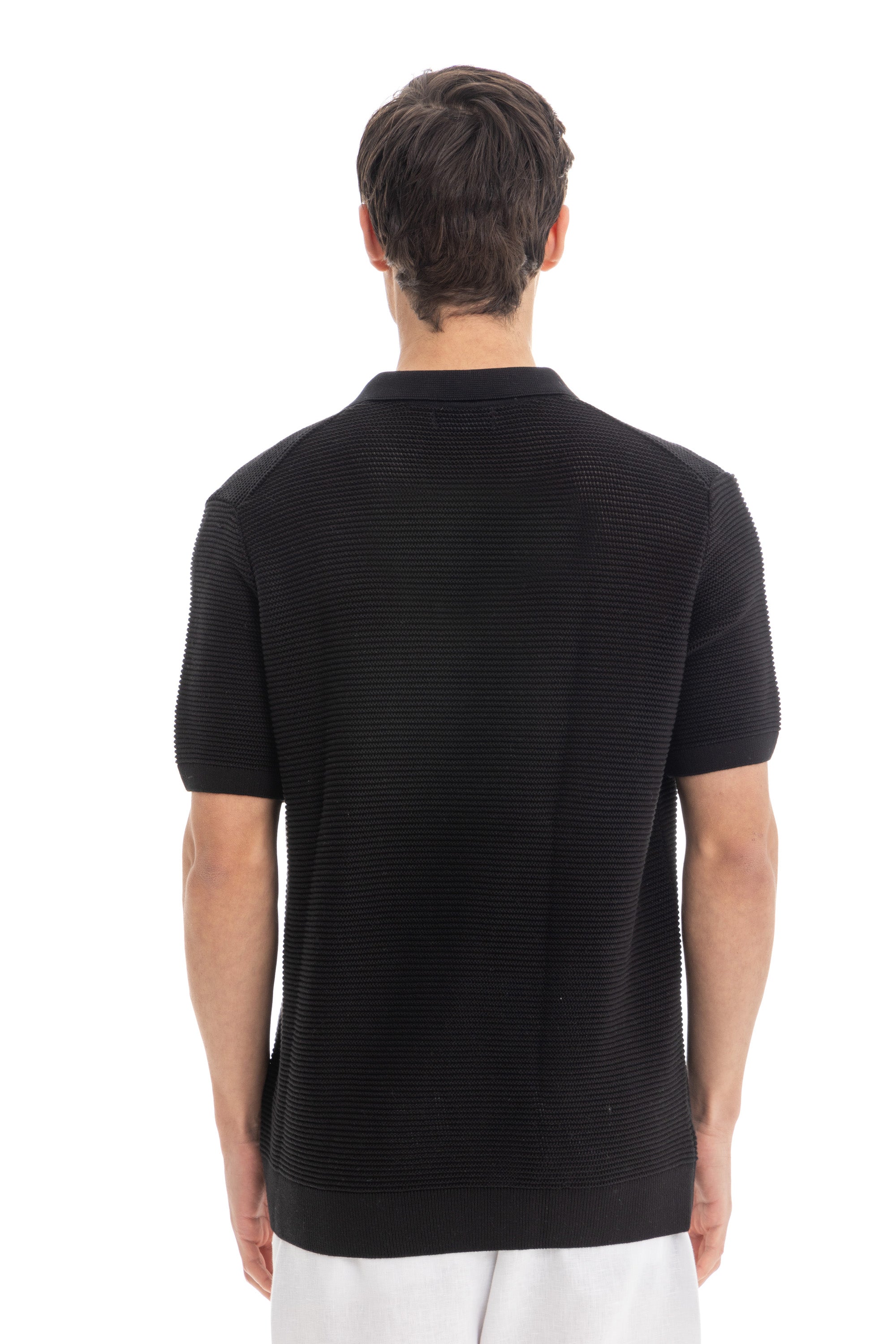 Black Knitted Polo