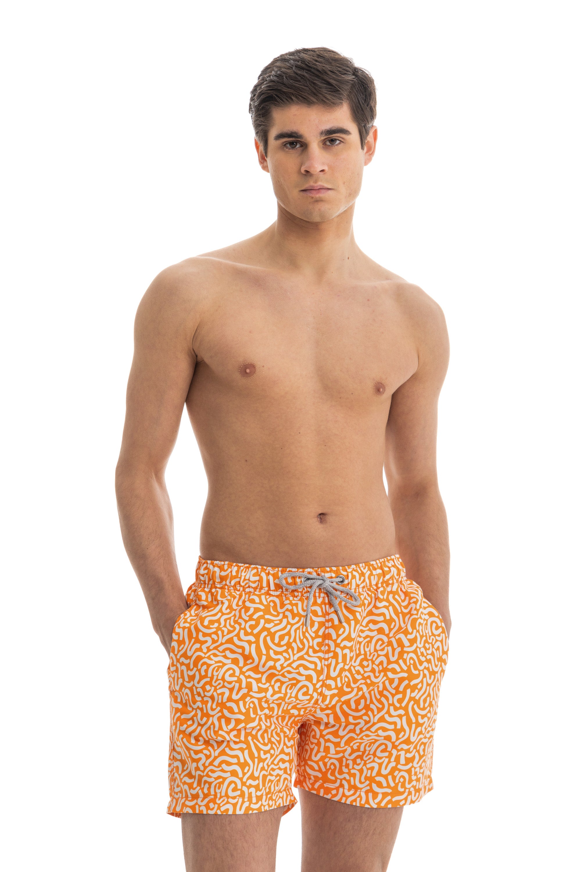 Orange Tangle Swim Shorts