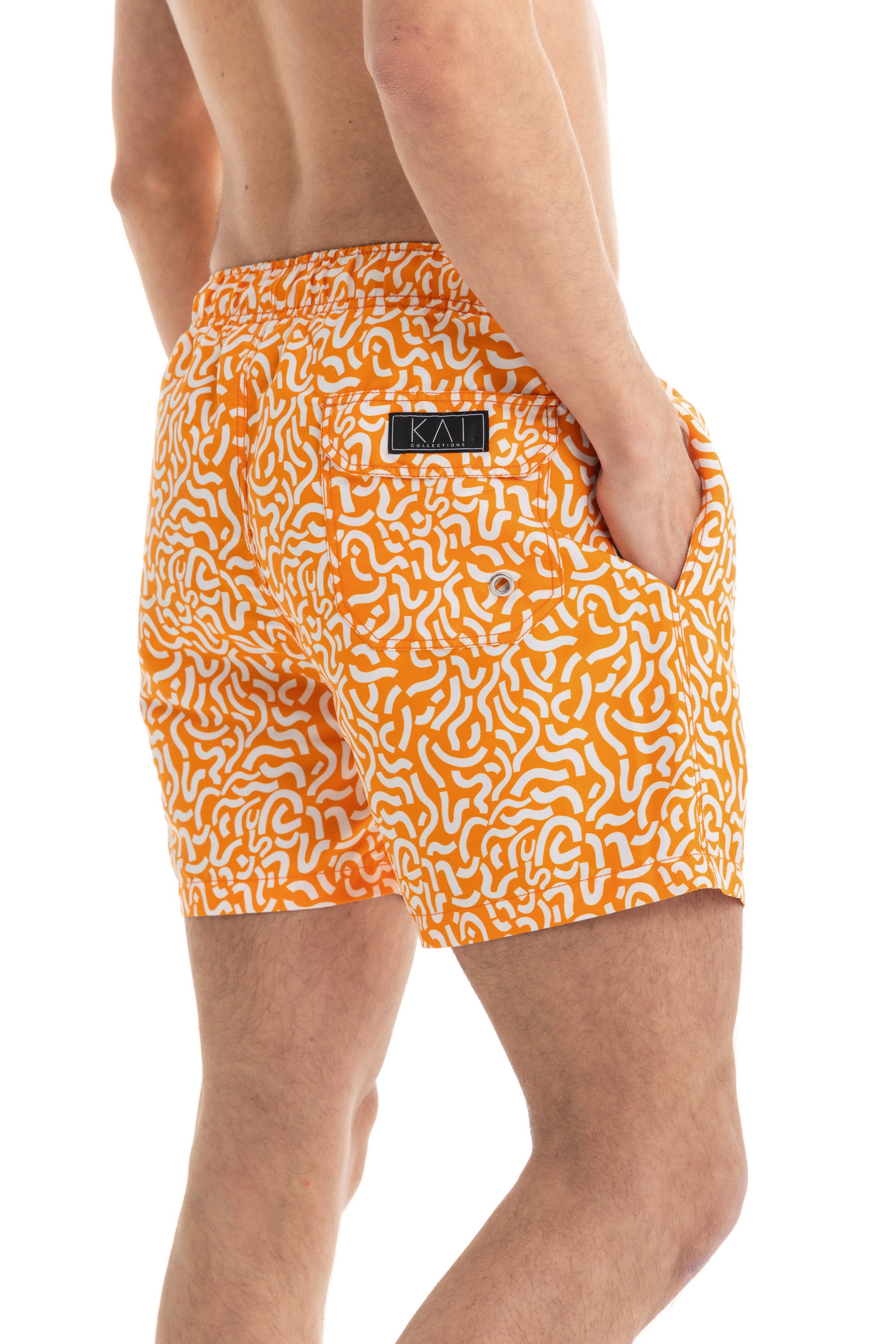 Orange Tangle Swim Shorts