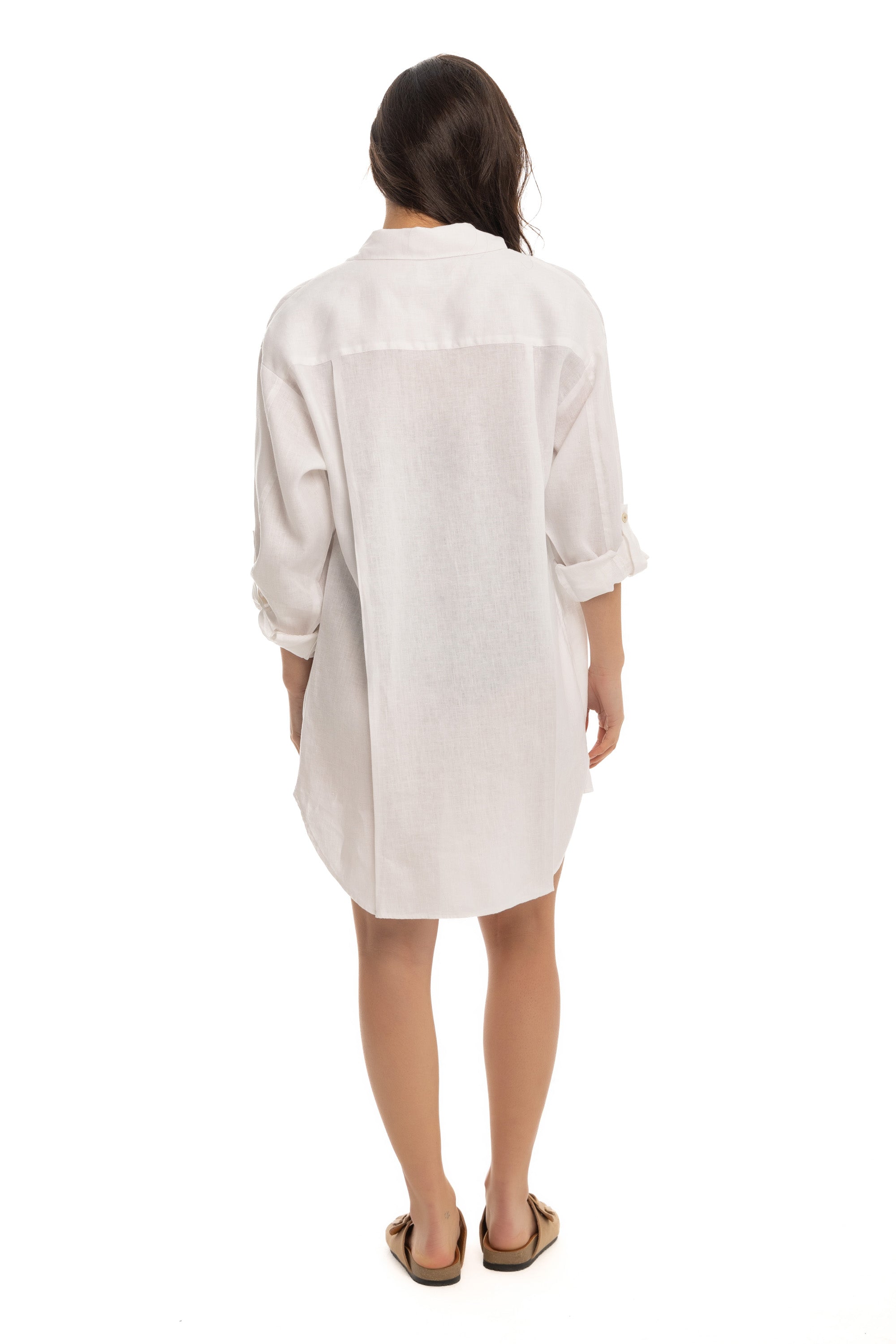Women&#39;s White Linen Cover Up