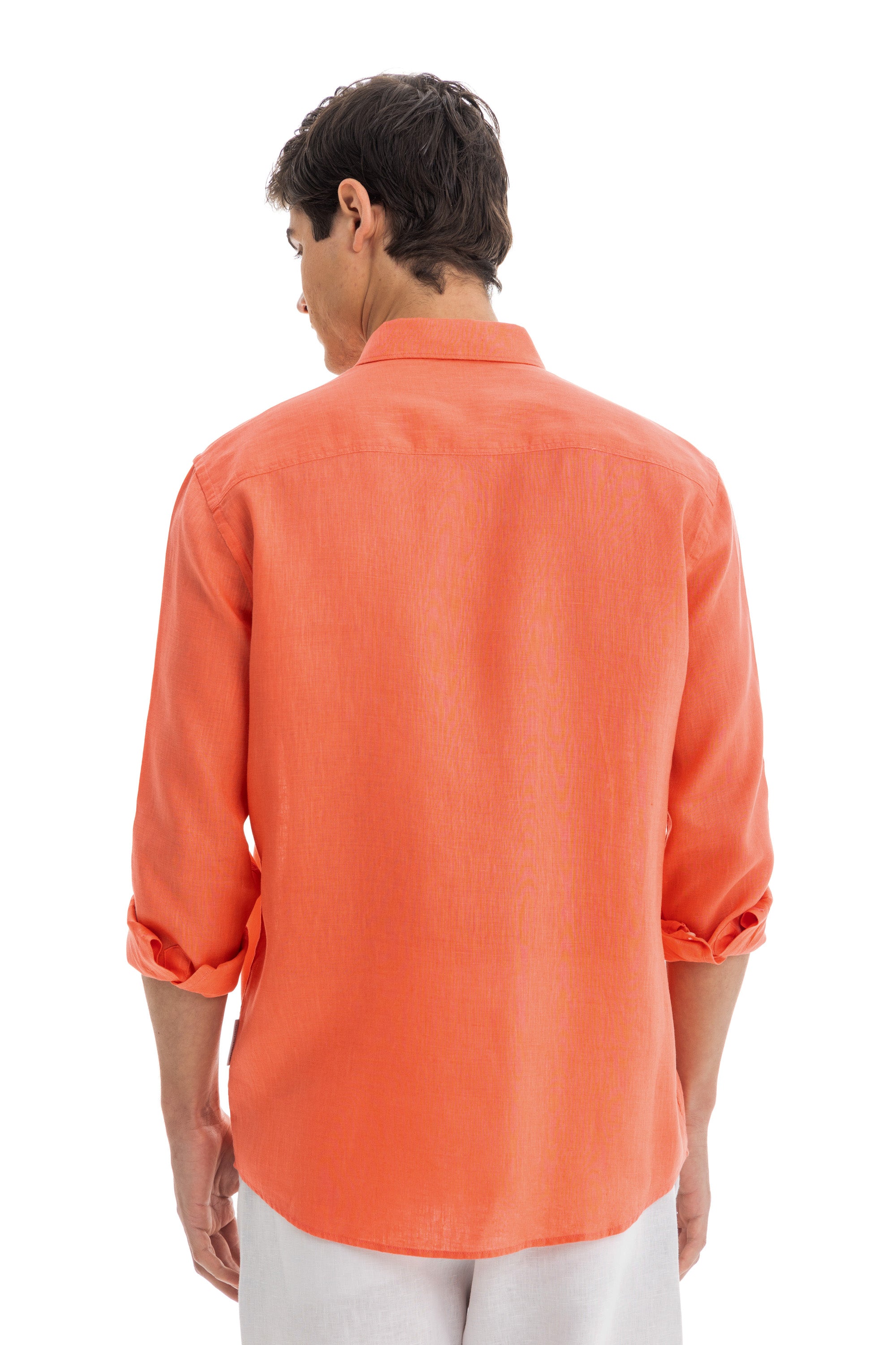 Men&#39;s Coral Linen Shirt