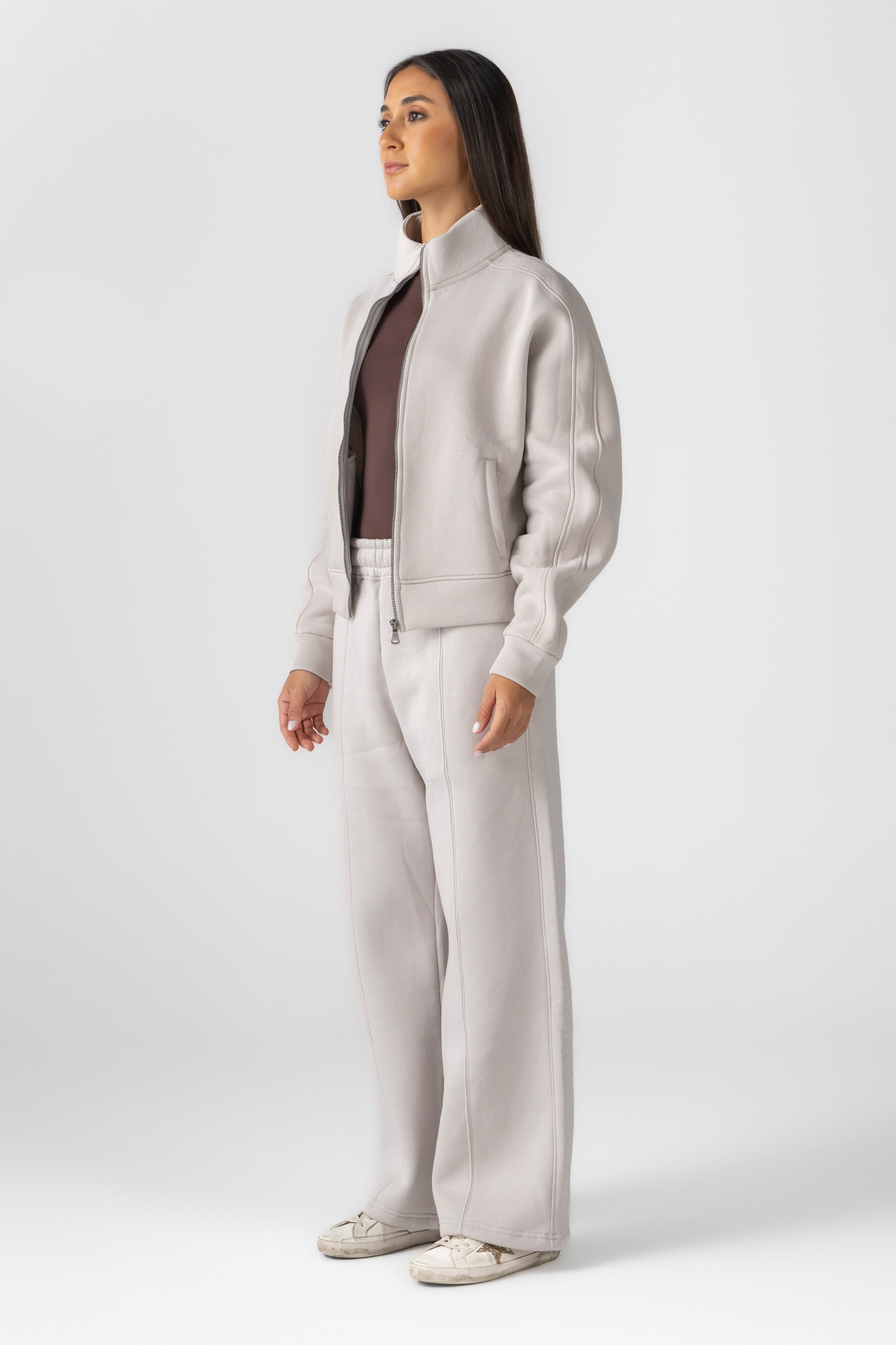 Women&#39;s Off-White Fleece Jacket