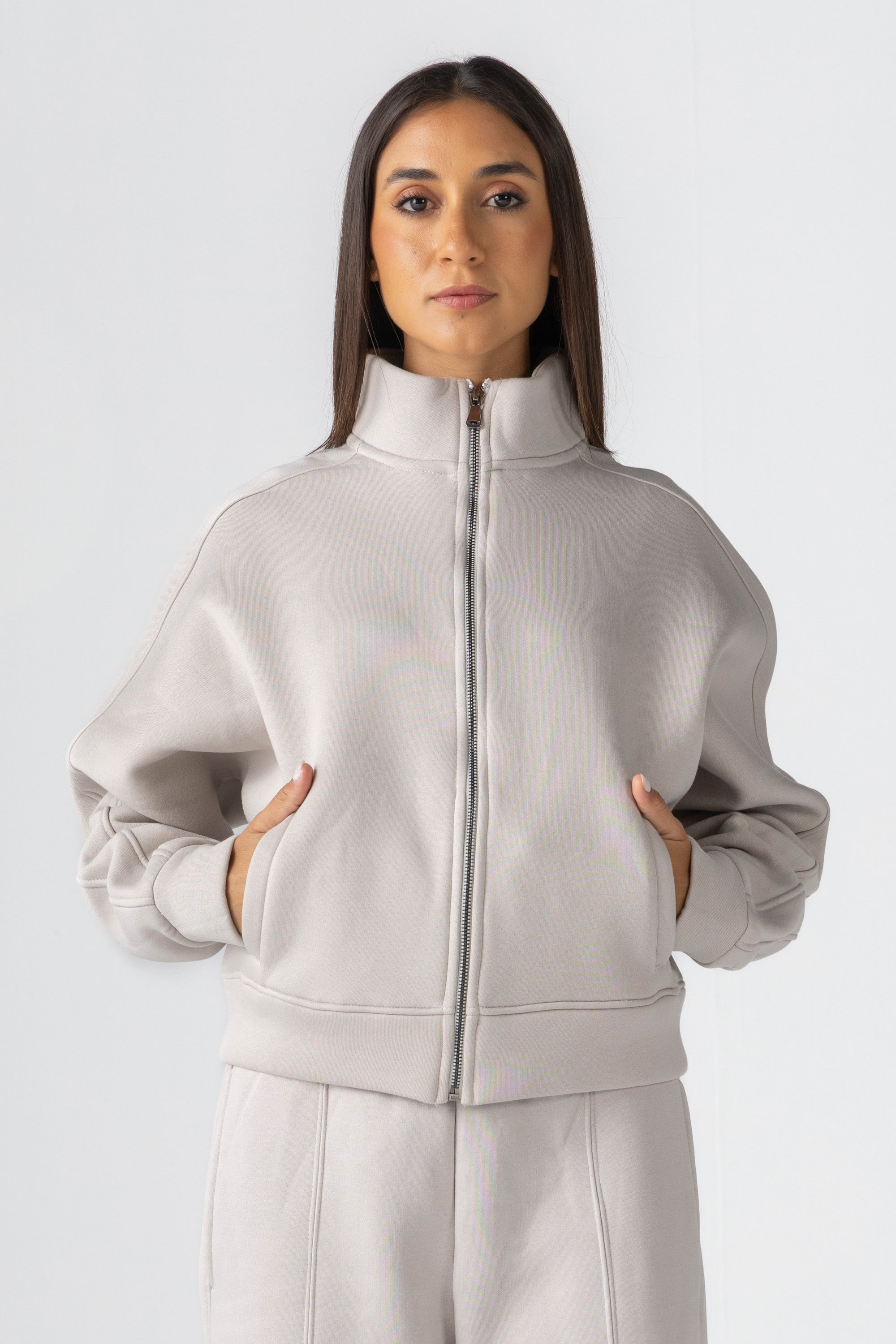 Women&#39;s Off-White Fleece Jacket
