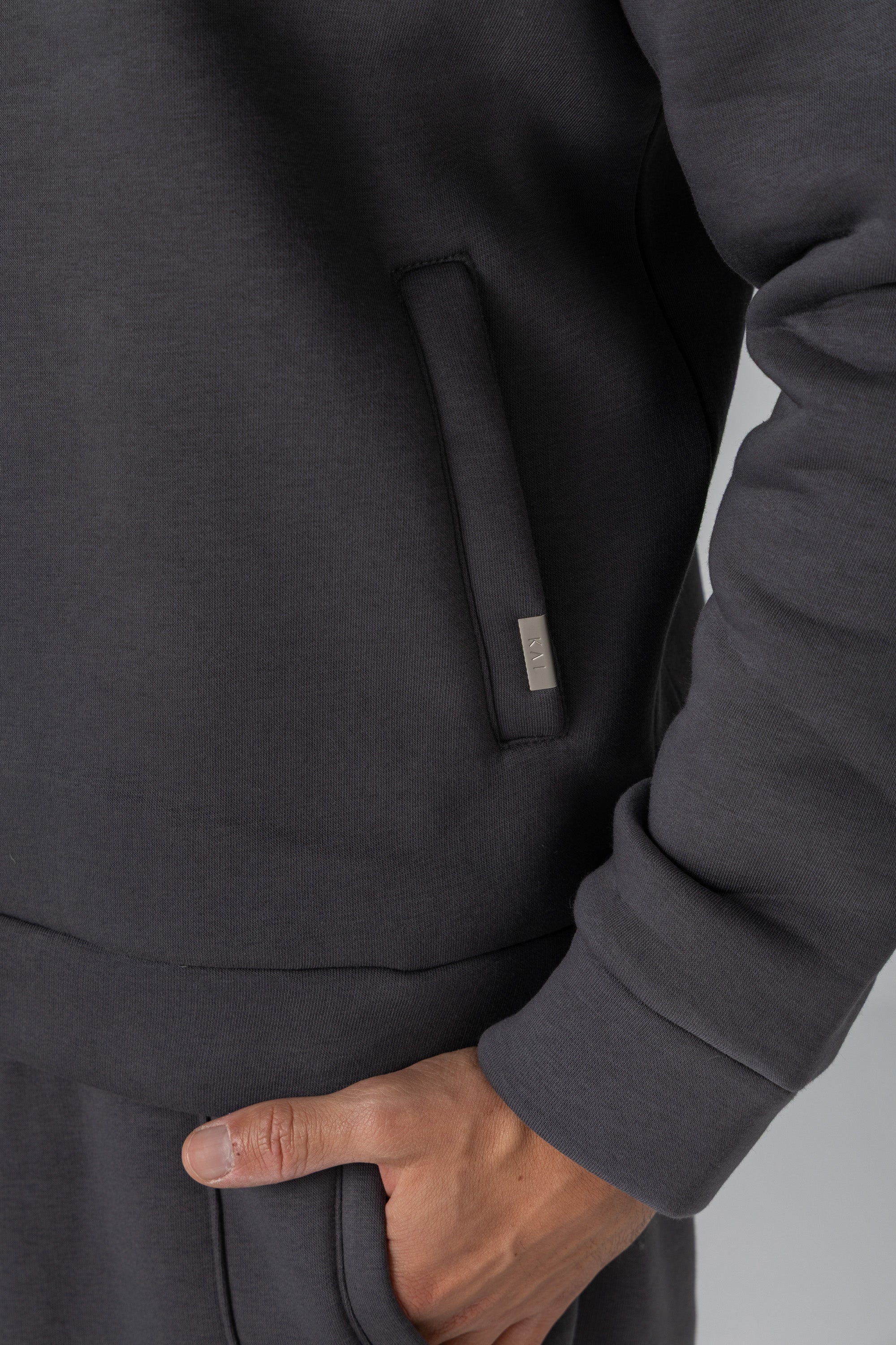 Charcoal High Neck Polo