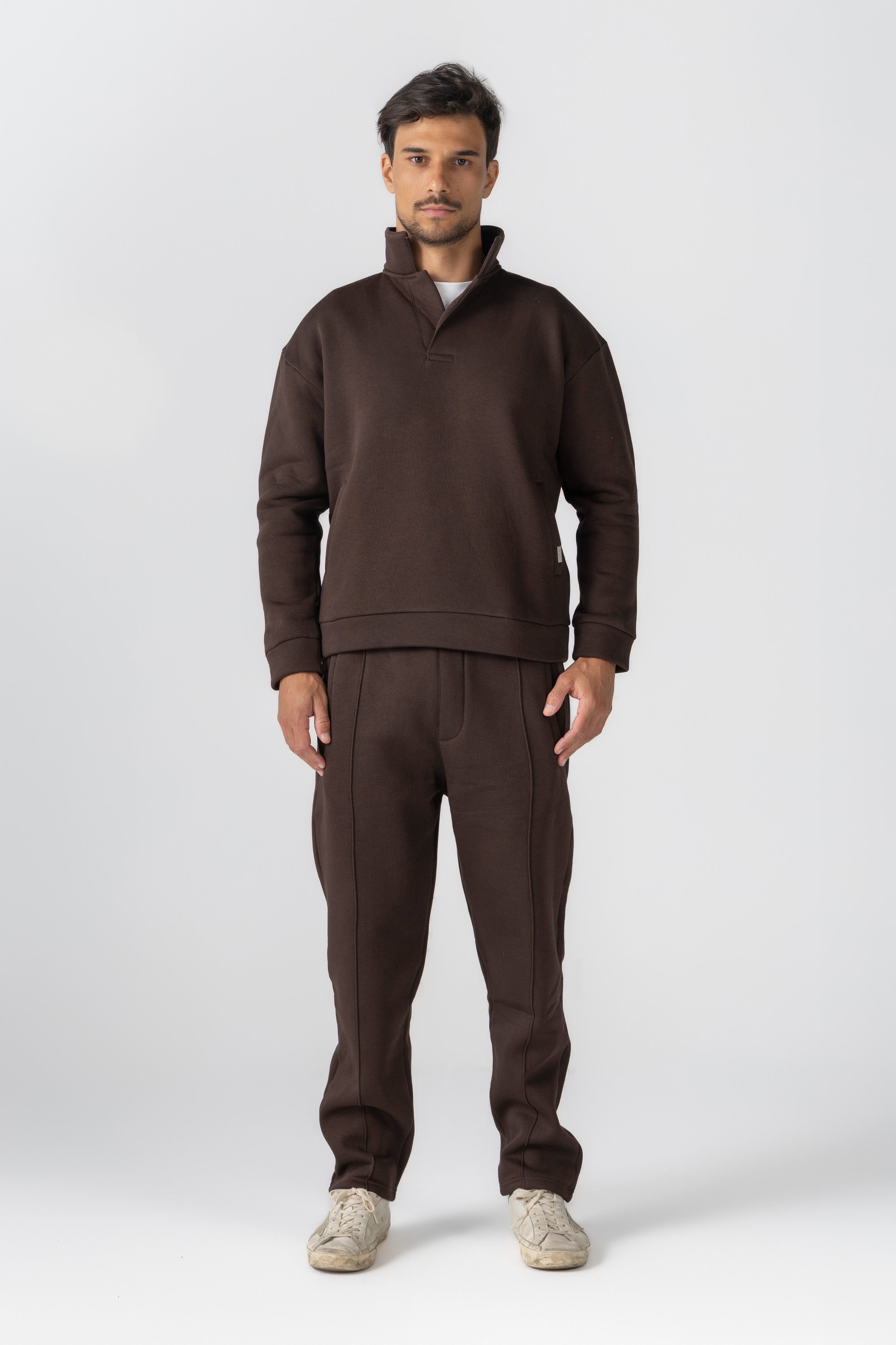 Brown High Neck Polo