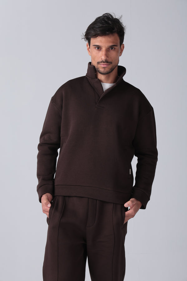 Brown High Neck Polo