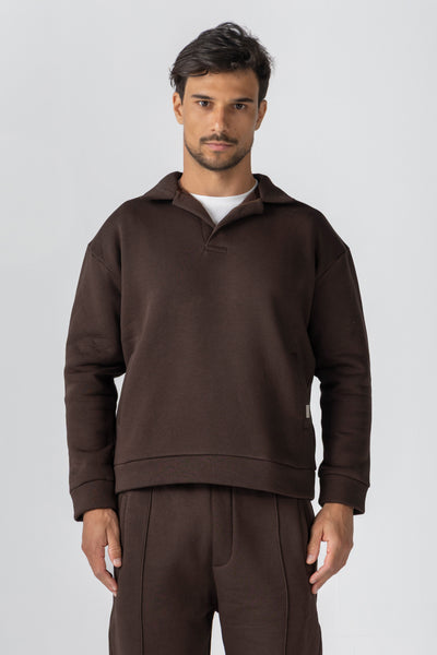 Brown High Neck Polo