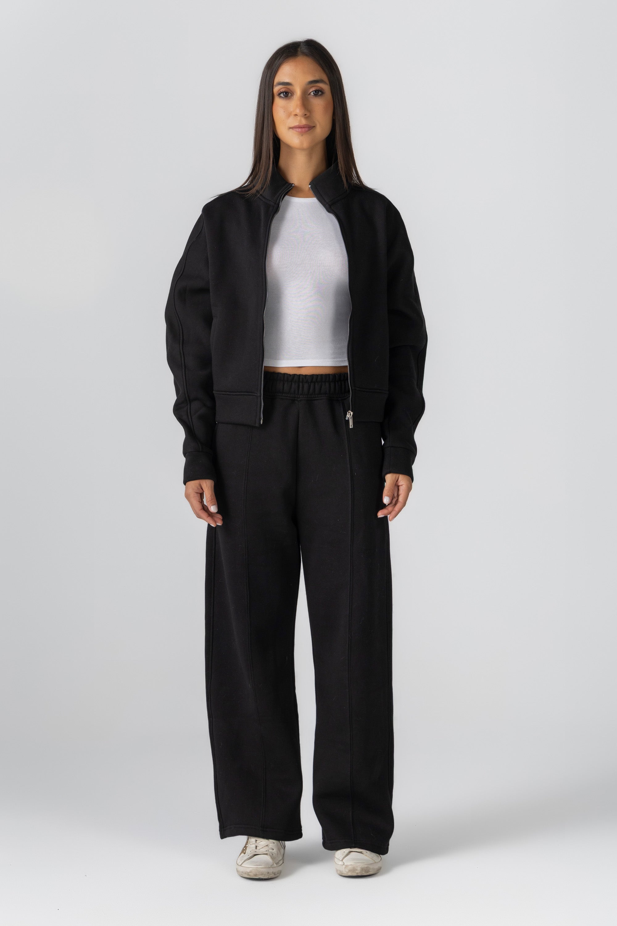 Women&#39;s Black Lined Sweatpants