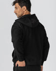 Black French Terry Zip Up Hoodie
