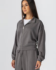 Space Grey Modal Zipper Jacket