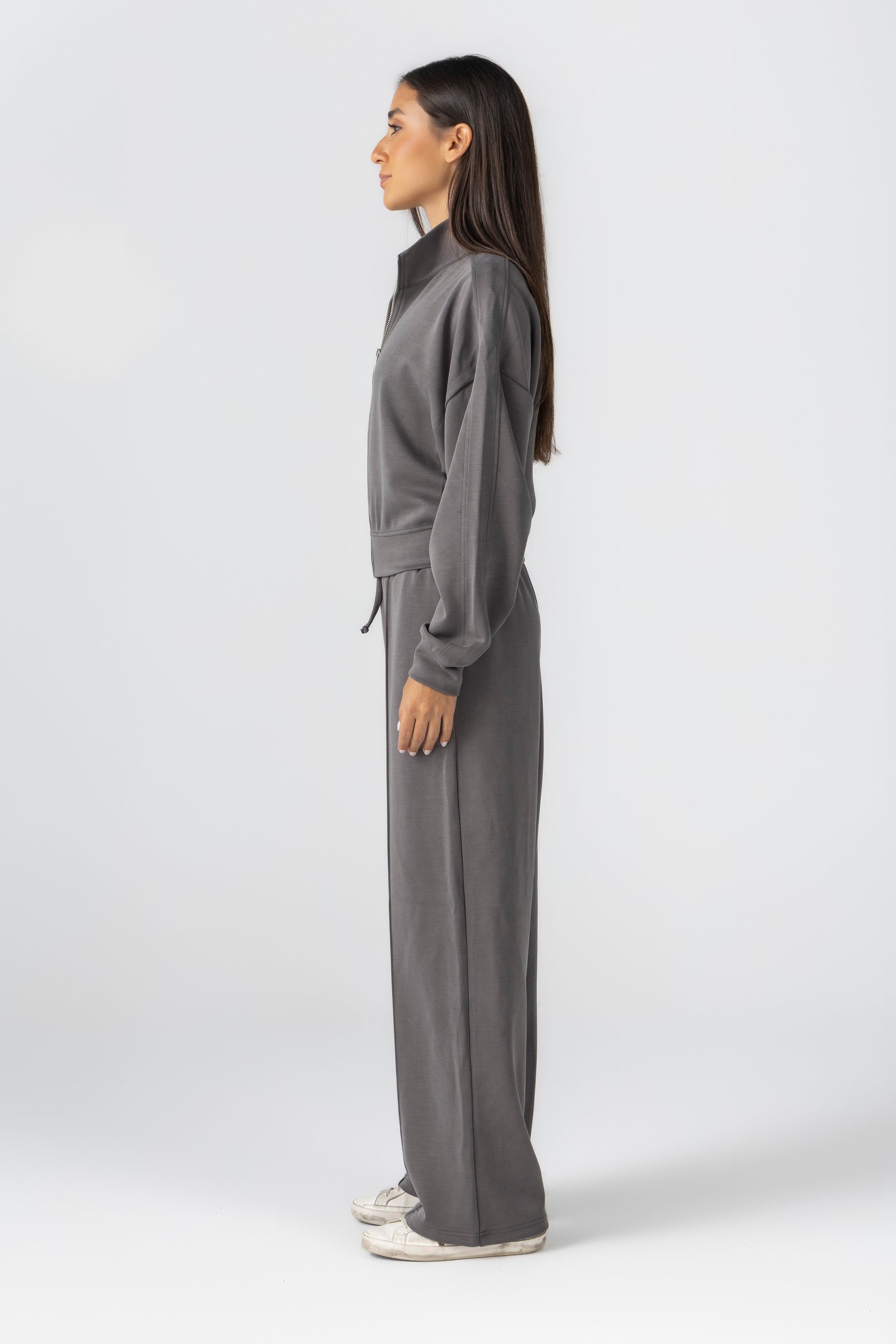 Space Grey Modal Zipper Jacket