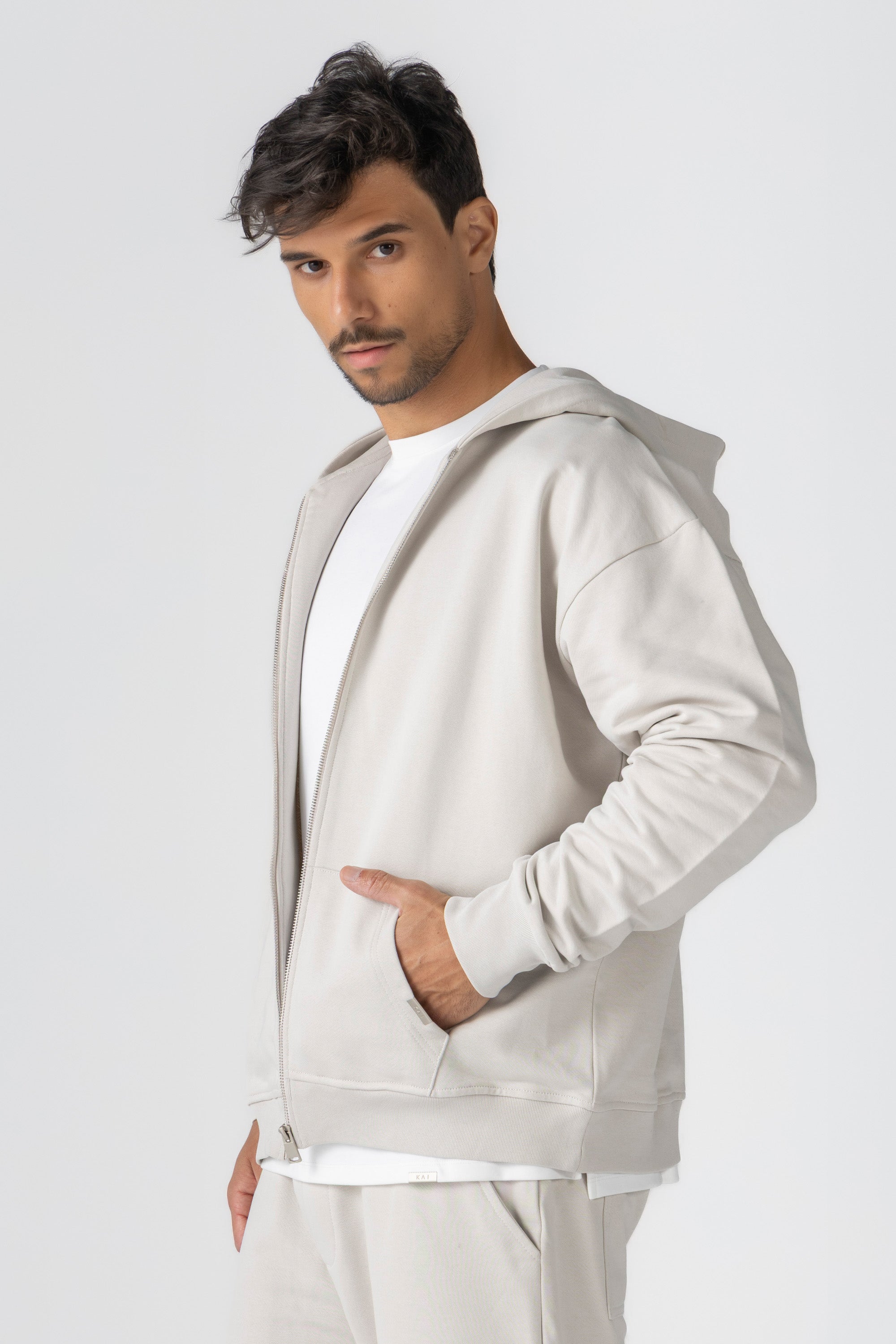 Off-White French Terry Zip Up Hoodie