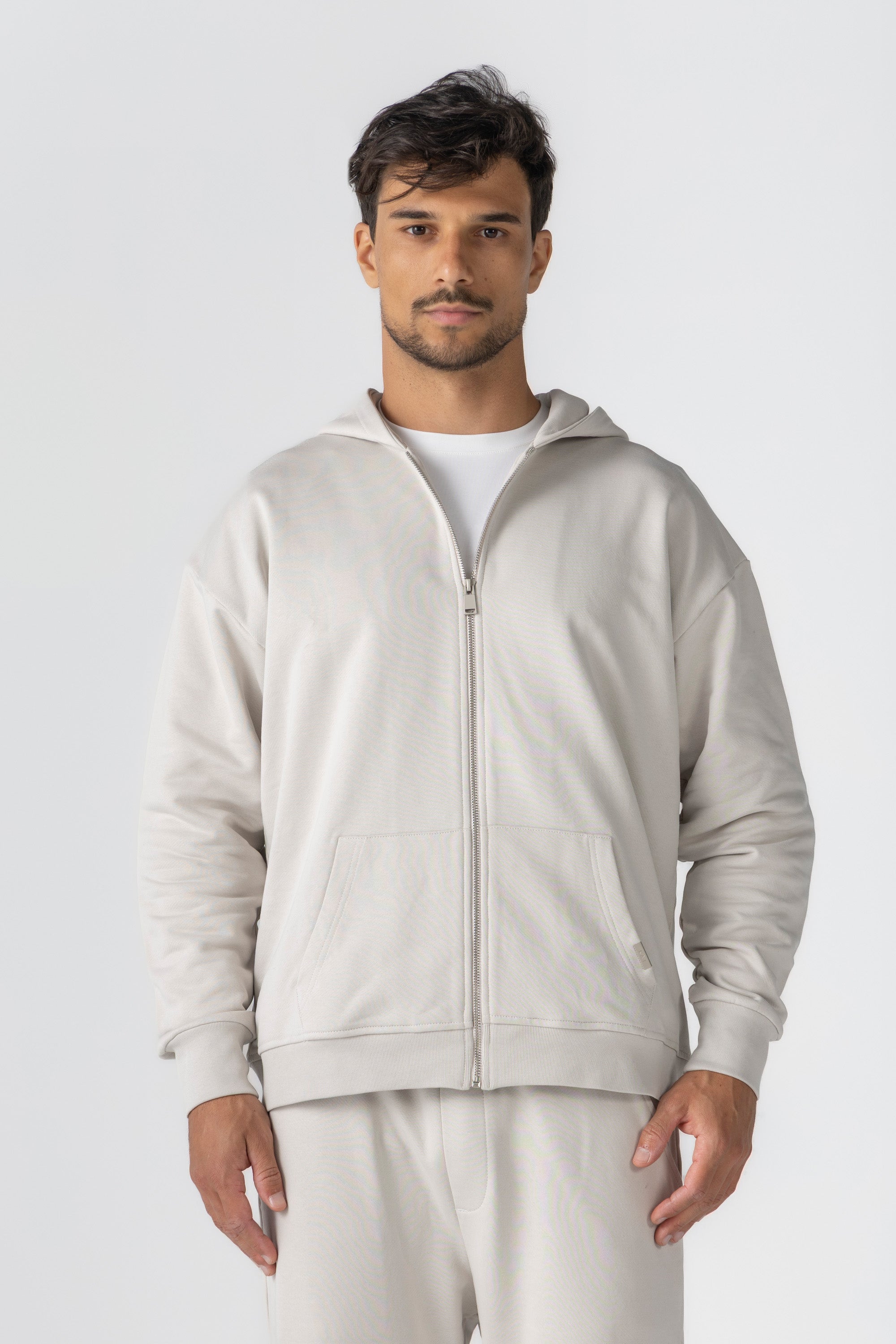 Off-White French Terry Zip Up Hoodie – Kai Collections