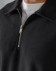 Black Textured Quarter Zipper