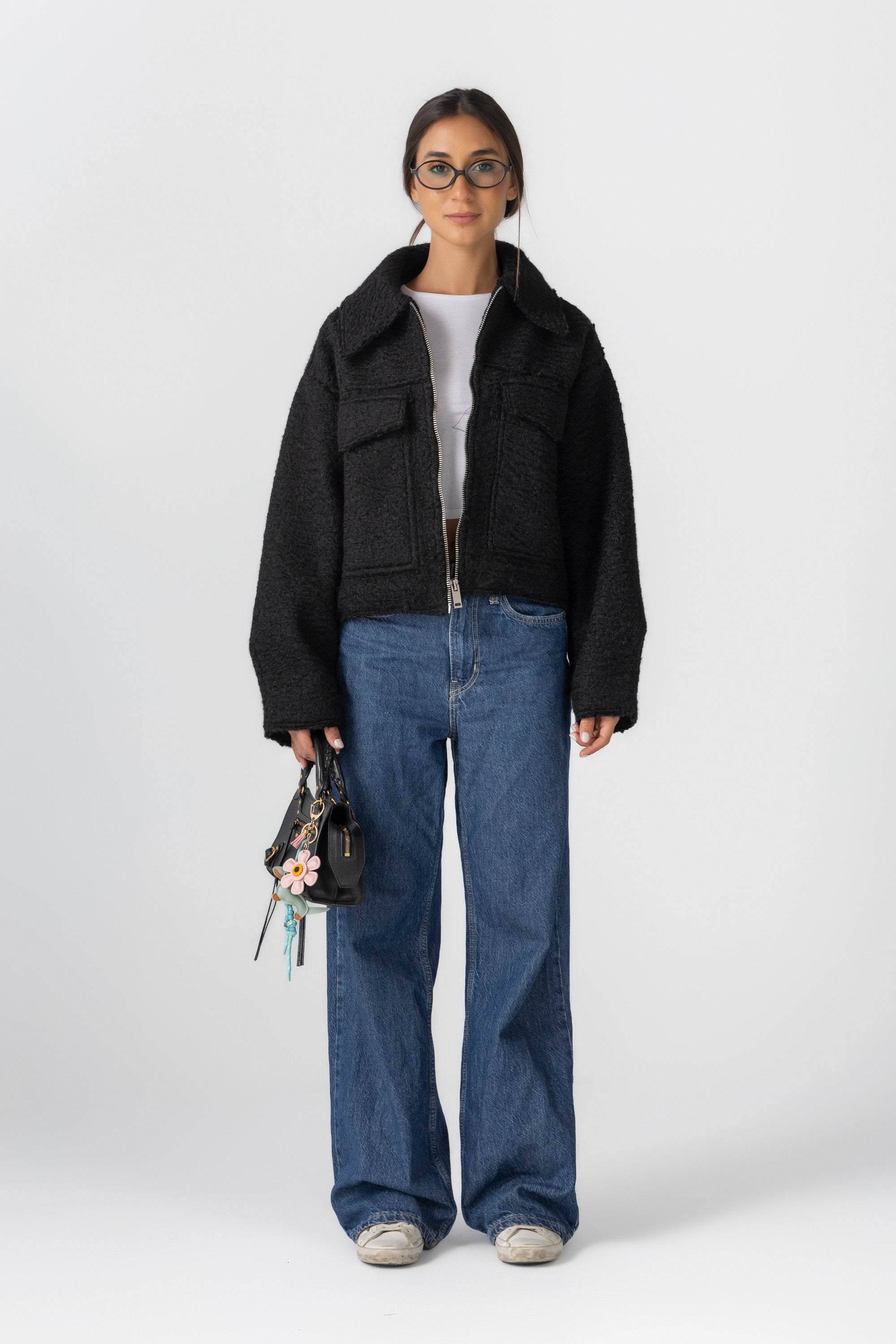 Women&#39;s Black Bouclé Jacket