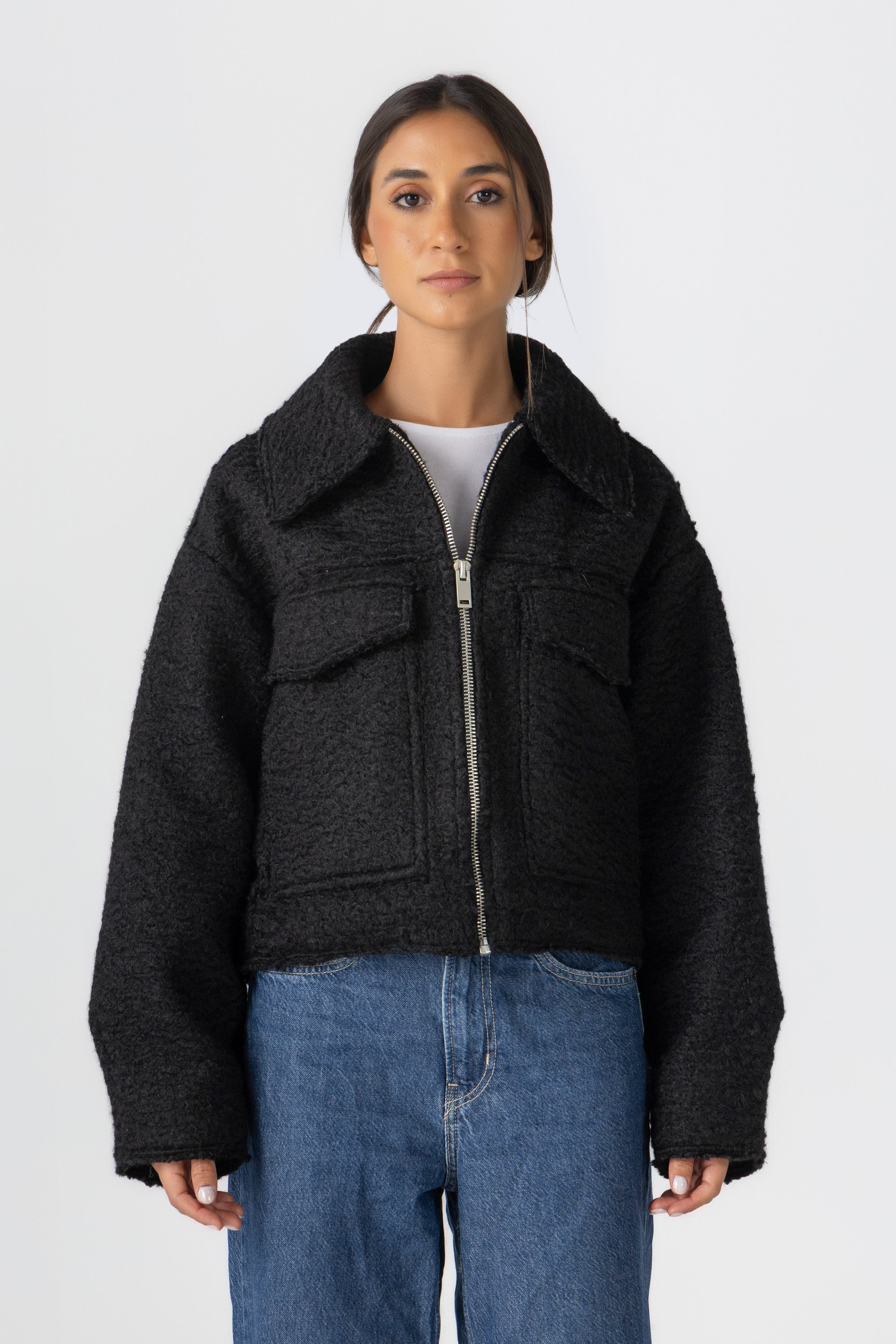 Women&#39;s Black Bouclé Jacket