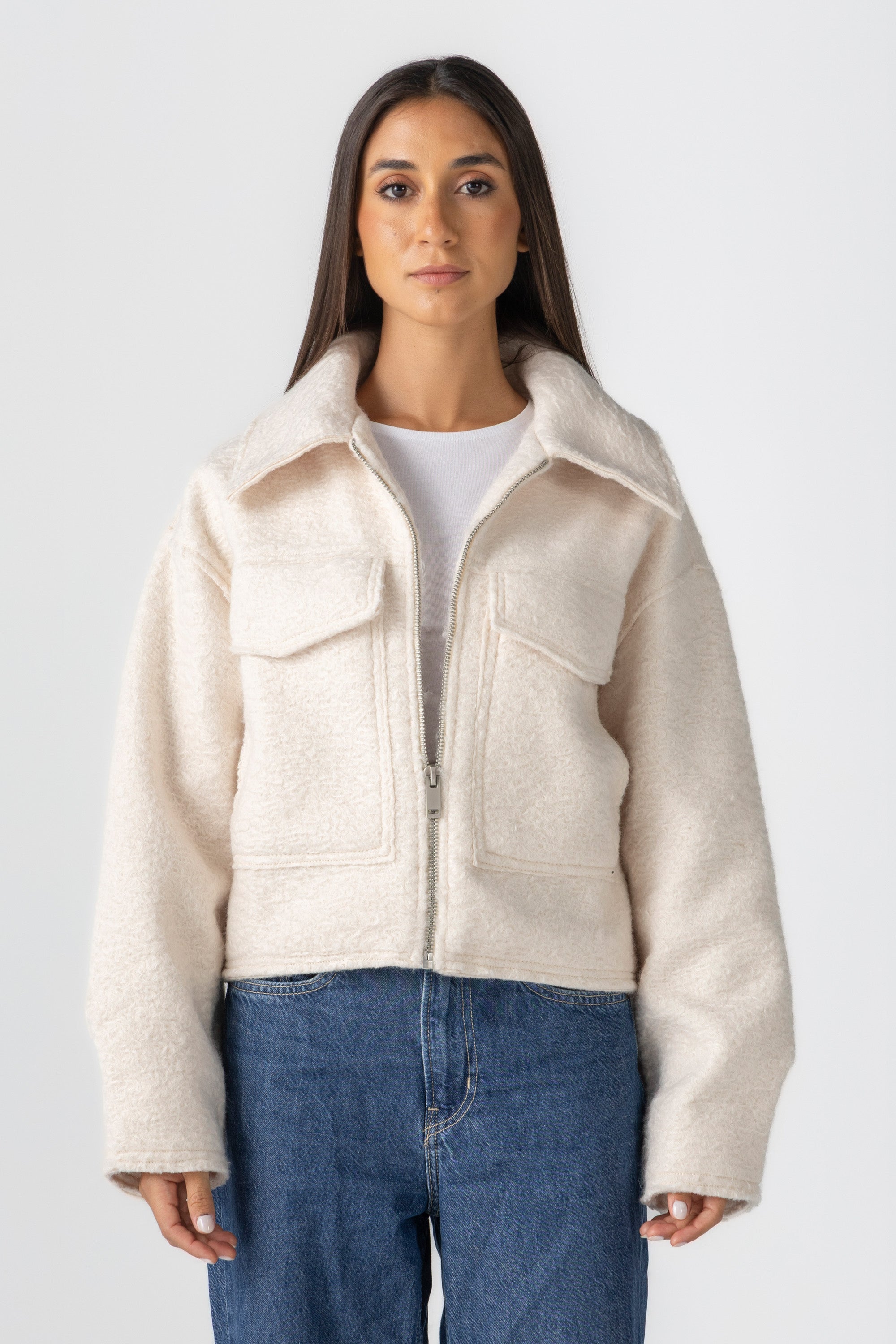 Women&#39;s Cream Bouclé Jacket