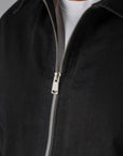Black Gabardine Zipper Jacket