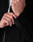 Black Gabardine Zipper Jacket