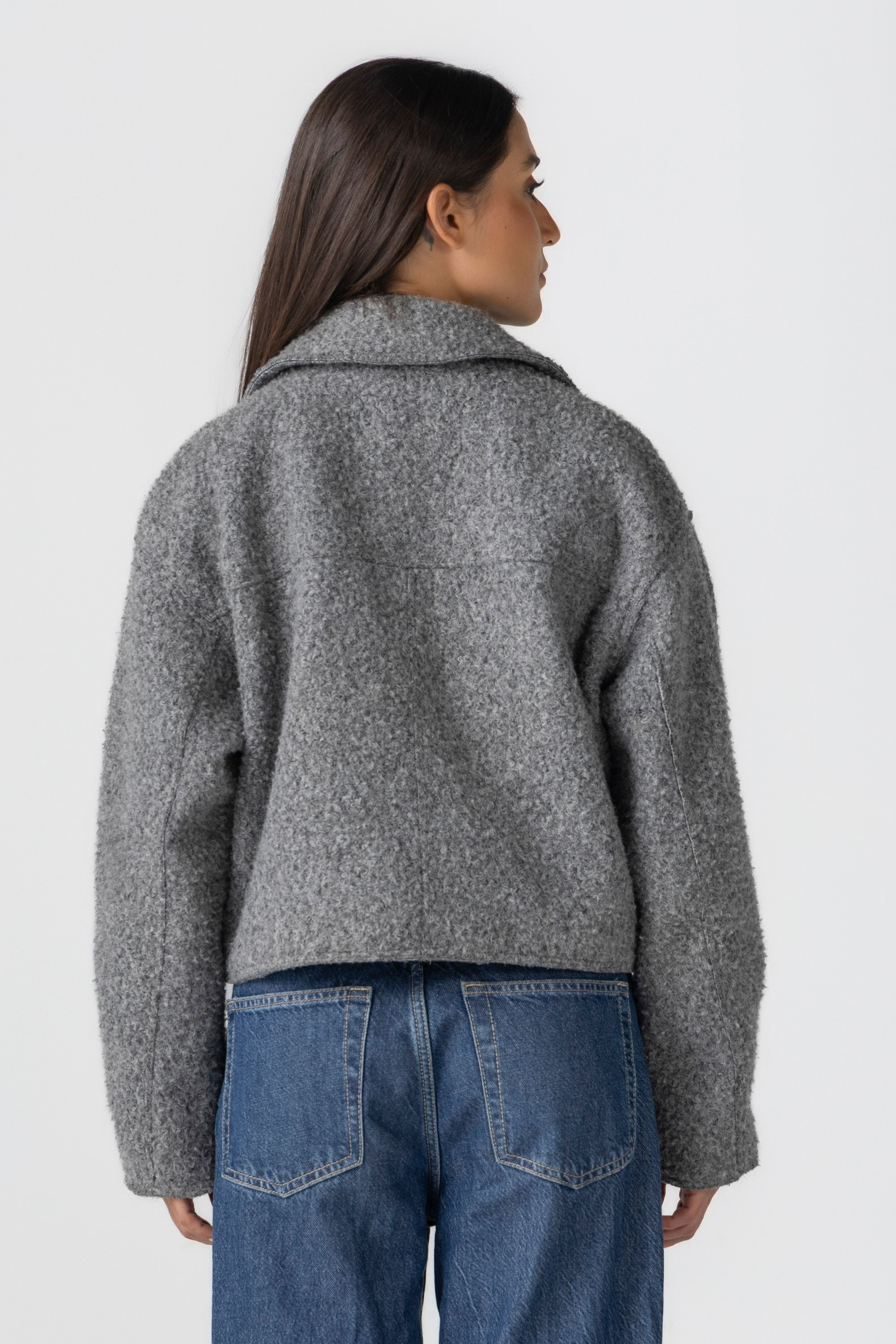 Women&#39;s Grey Bouclé Jacket