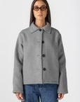 Women's Grey Wool Button Jacket
