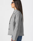 Women's Grey Wool Button Jacket