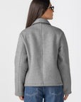 Women's Grey Wool Button Jacket