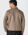 Brown Wool Button Jacket