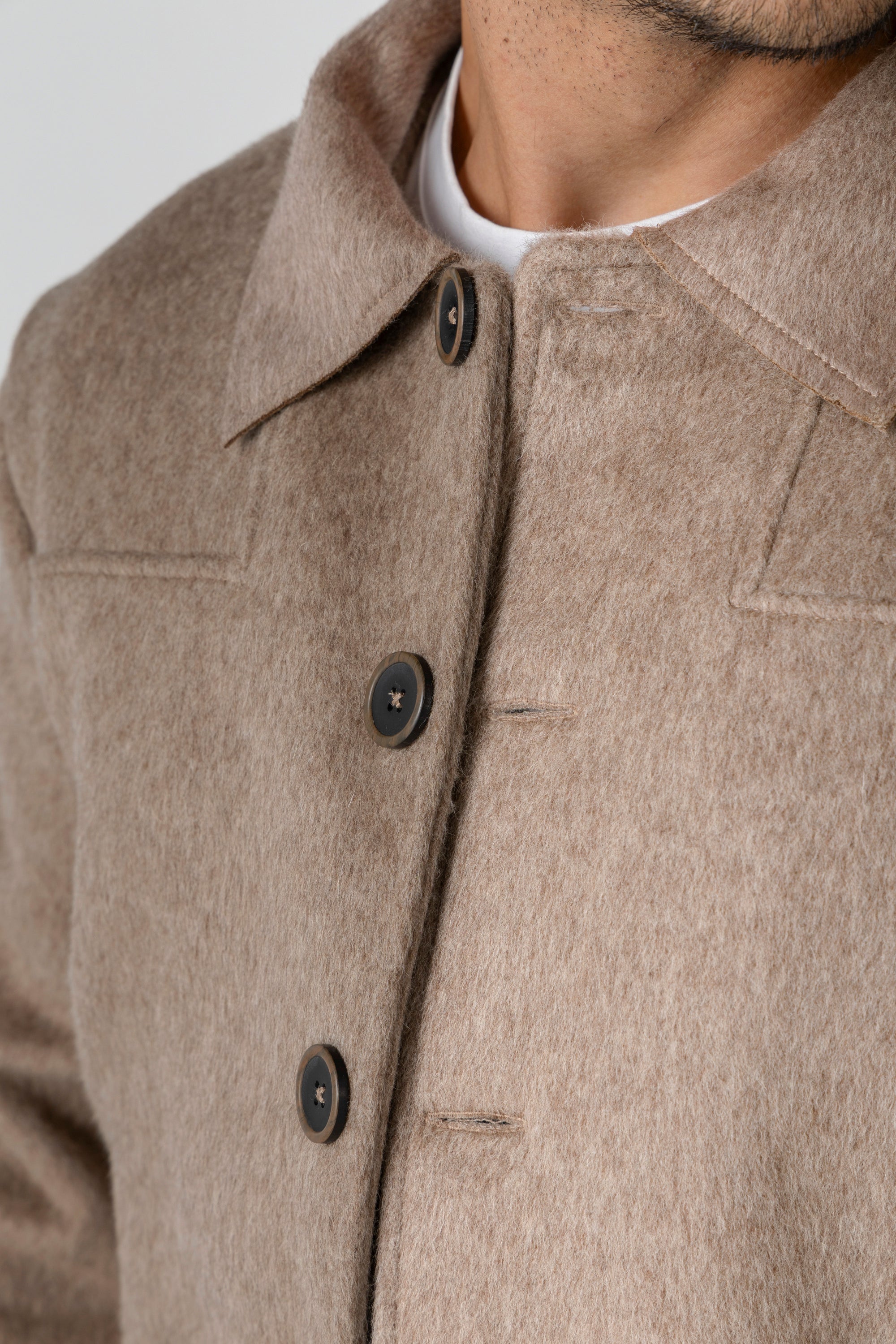 Brown Wool Button Jacket