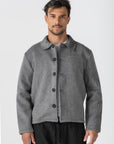 Grey Wool Button Jacket