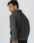 Grey Wool Zipper Jacket