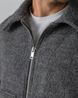 Grey Wool Zipper Jacket