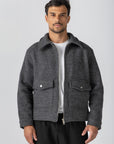 Grey Wool Zipper Jacket