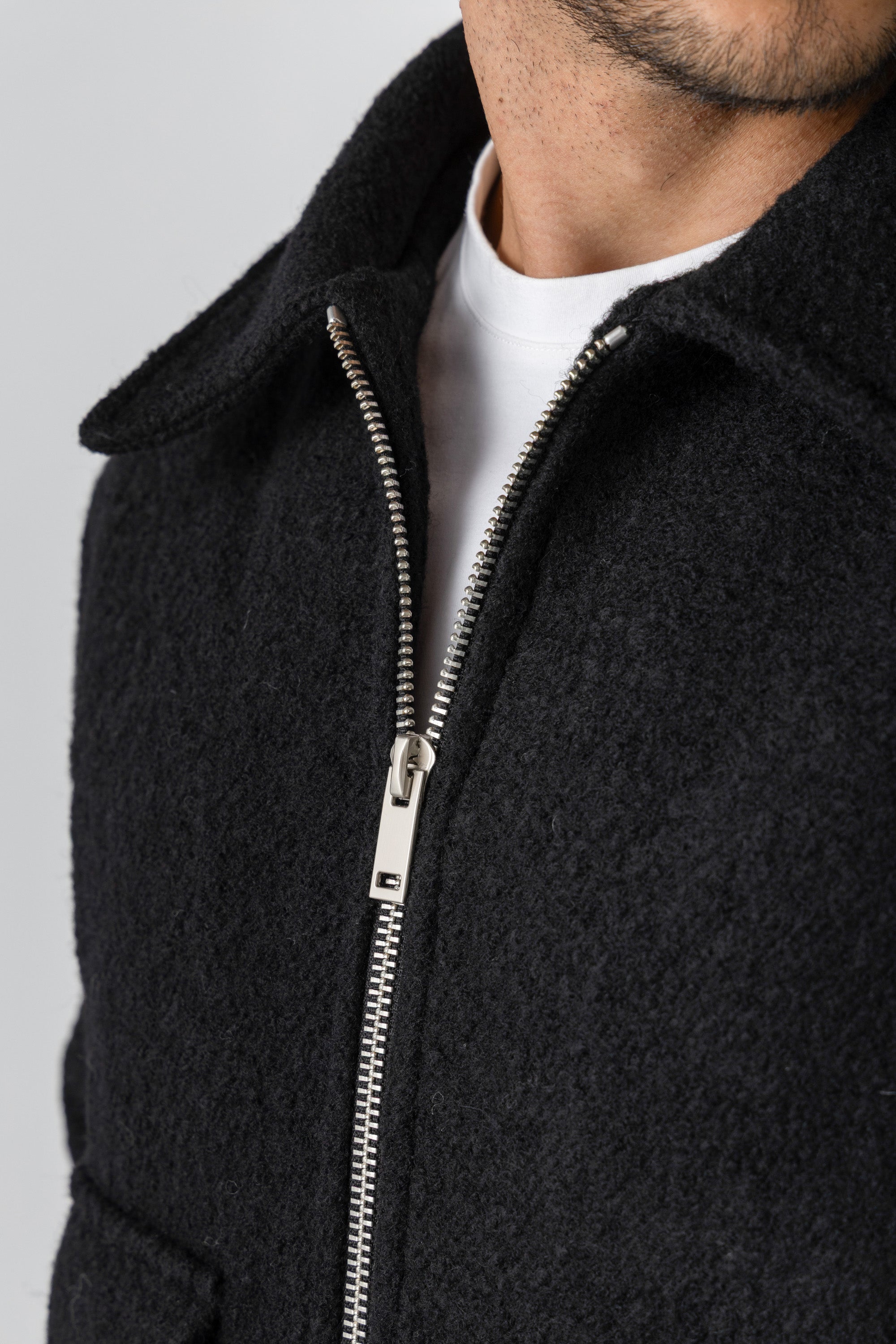 Black Wool Zipper Jacket – Kai Collections
