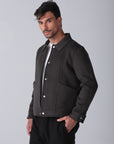 Dark Grey Wool Snaps Jacket