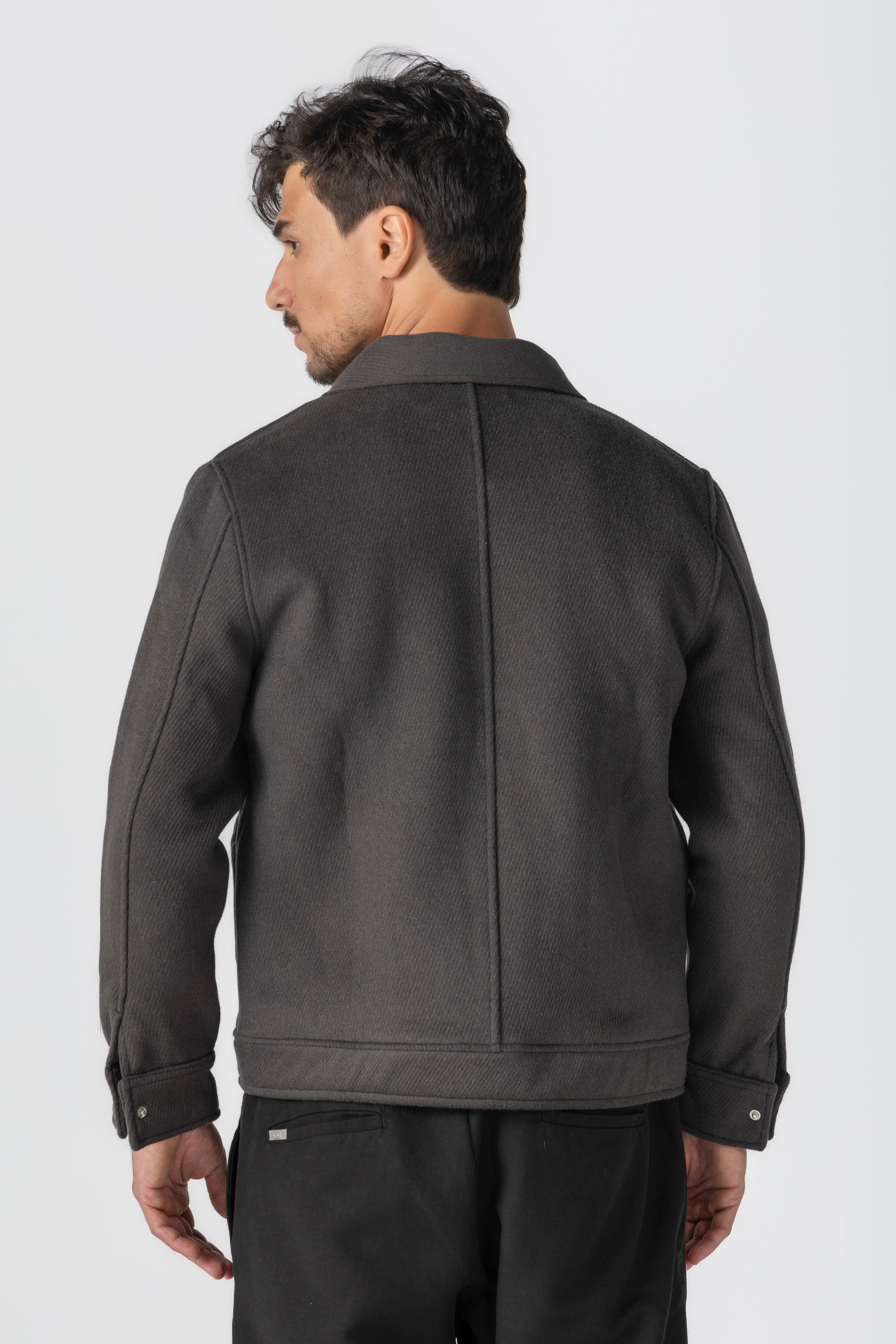 Dark Grey Wool Snaps Jacket