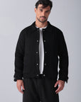 Black Wool Snaps Jacket